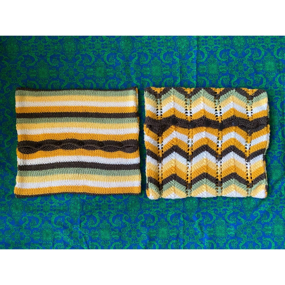 60’s/70’s Knitted Pillow Cases (Two)